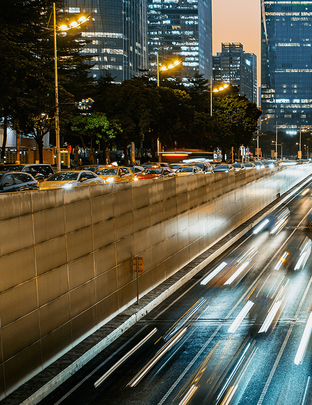 Night traffic in the city